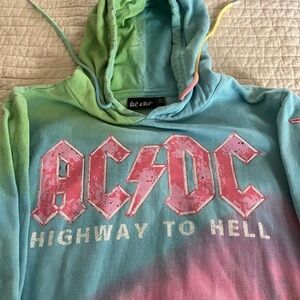 Women’s AC/DC hoodie. Tye dyed